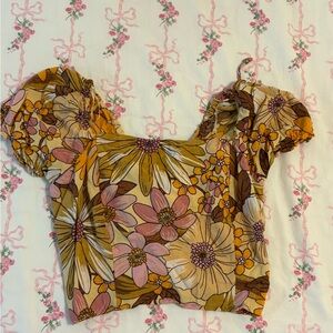 Floral Puff Sleeve Top